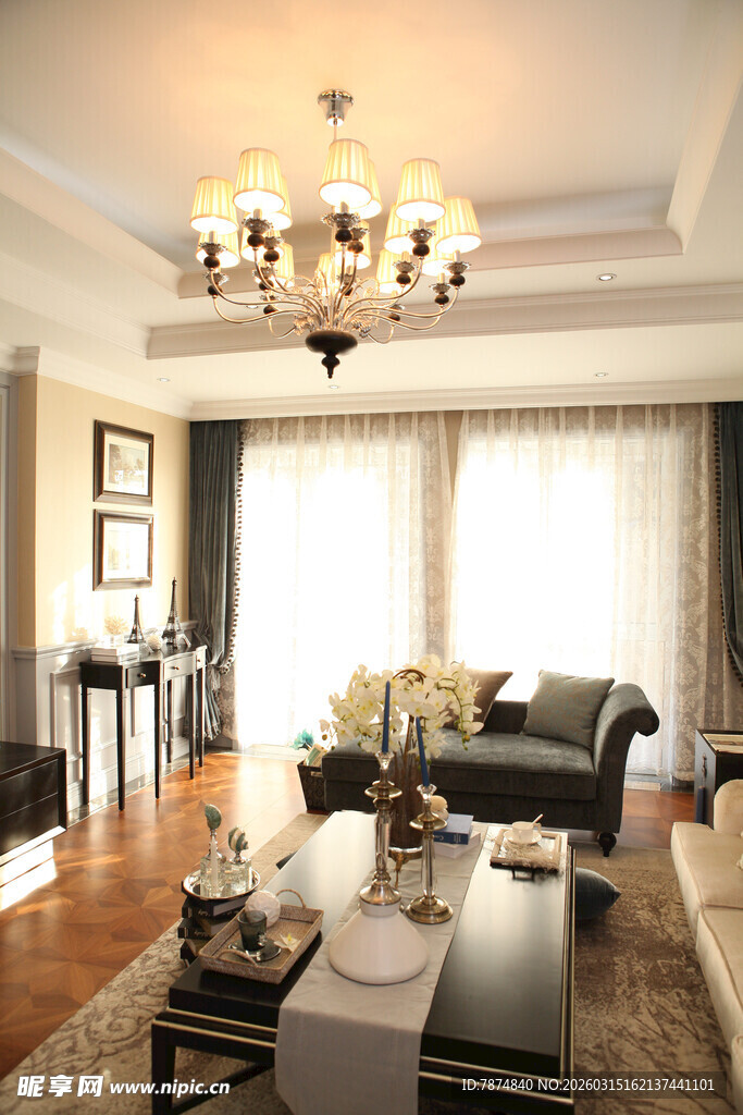 现代简约风格豪华客厅场景