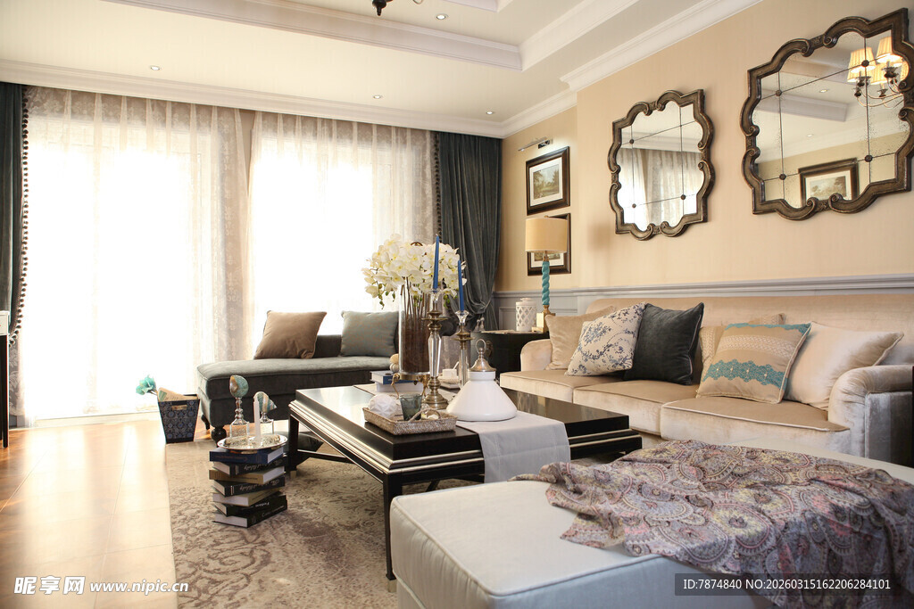 现代风格温馨客厅场景