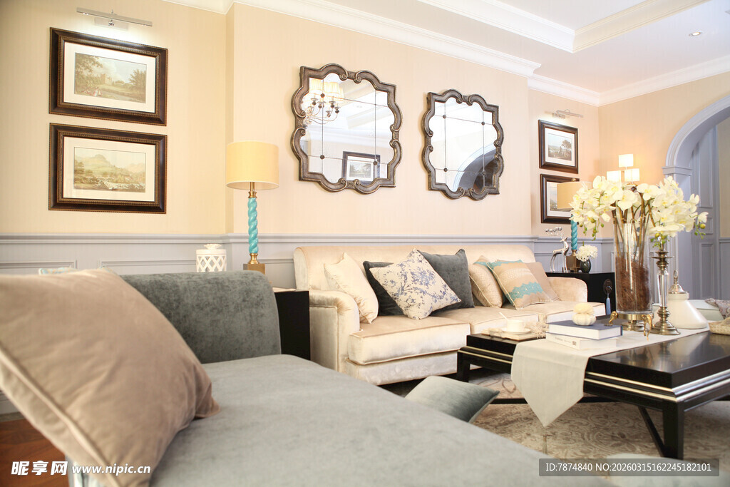 现代简约风客厅家居展示