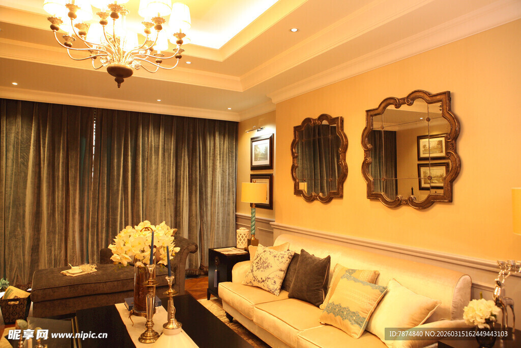 温馨典雅客厅室内装饰图