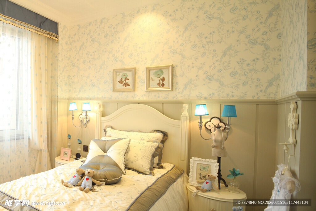 温馨简约风卧室室内场景