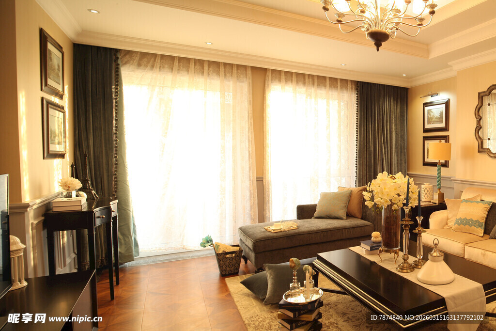 现代奢华客厅室内装饰展示