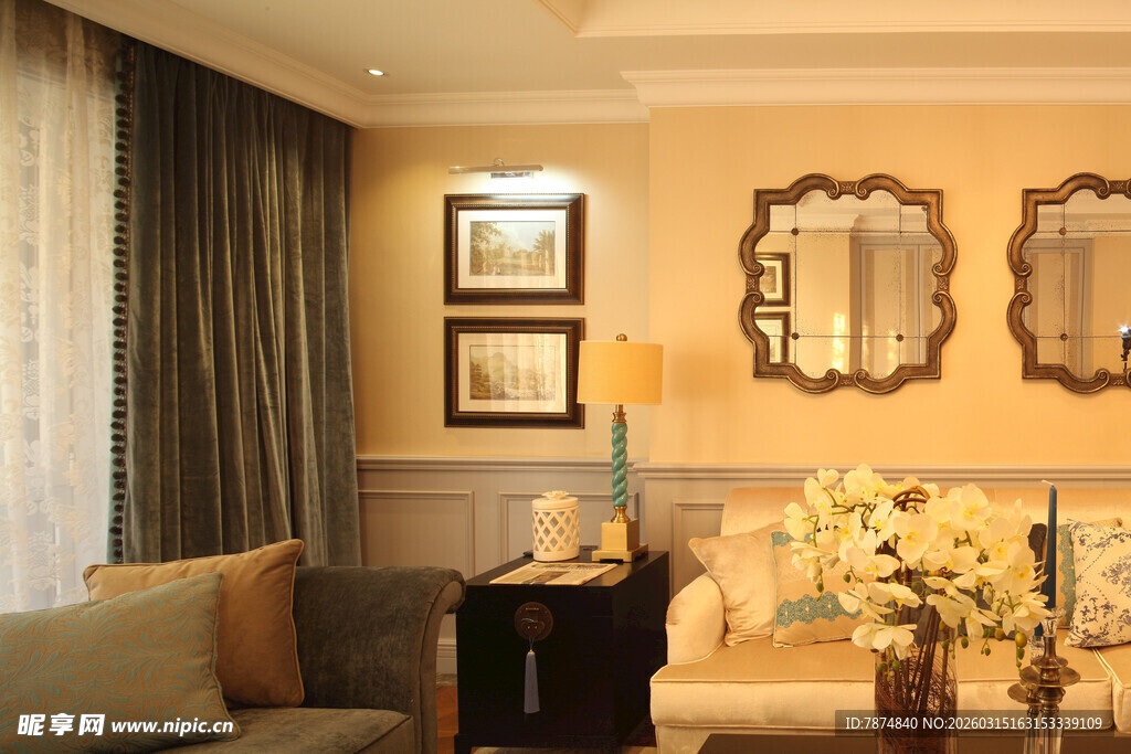 温馨典雅的室内客厅一角