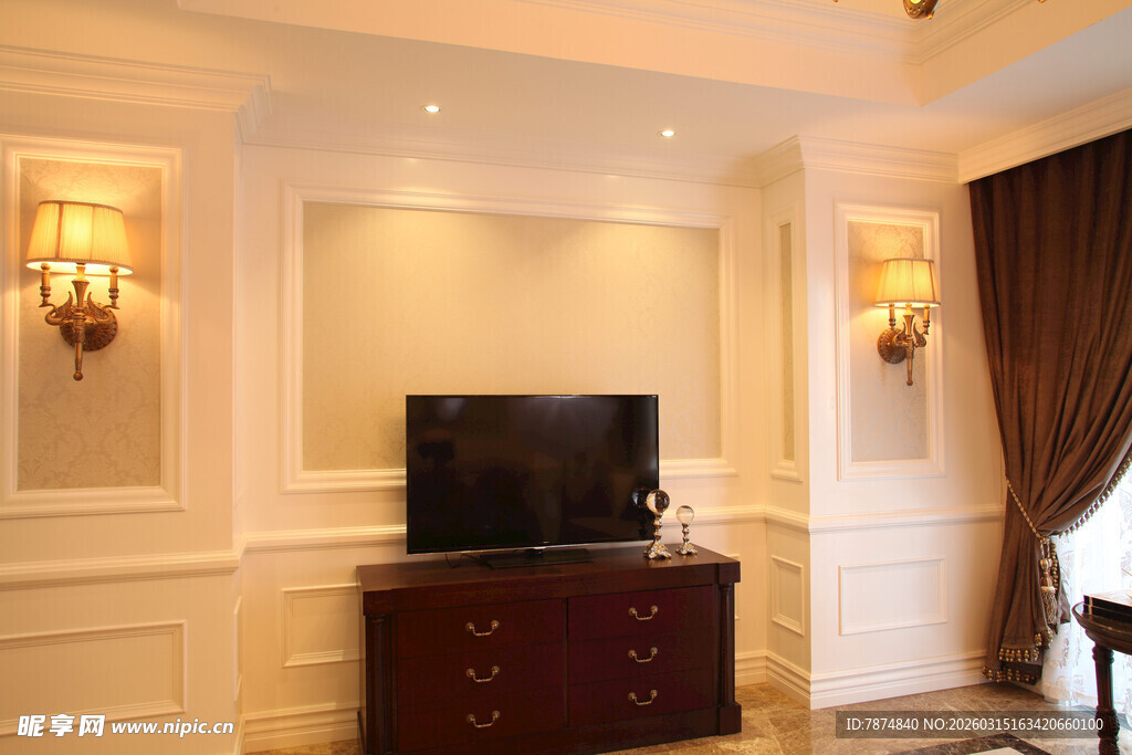 优雅客厅电视区域布置