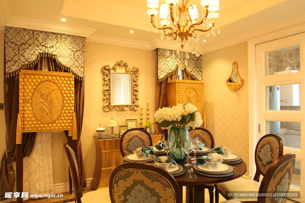 欧式奢华餐厅室内装饰图