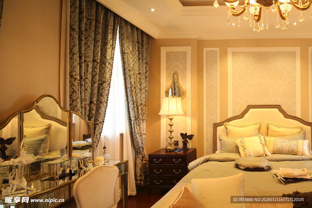 豪华温馨卧室室内场景