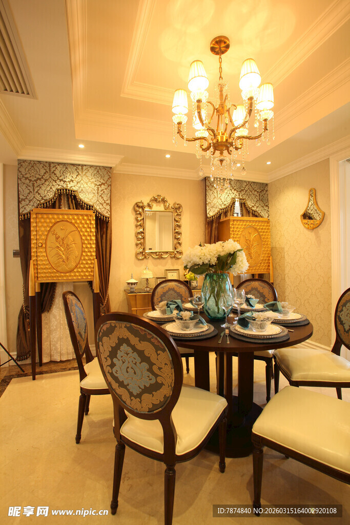 豪华欧式餐厅室内场景
