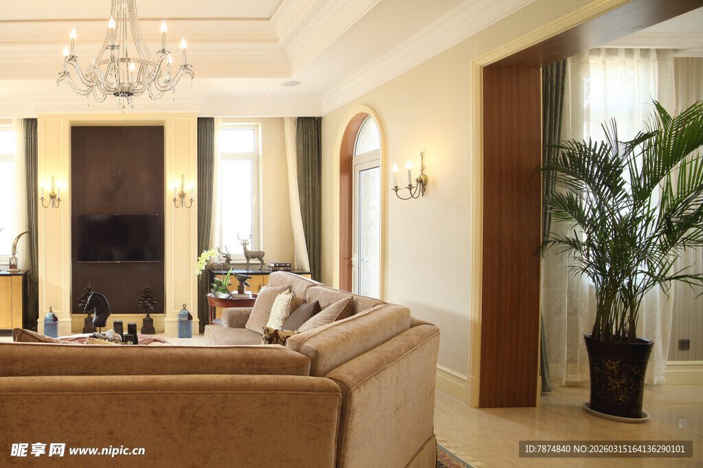 现代奢华客厅室内场景