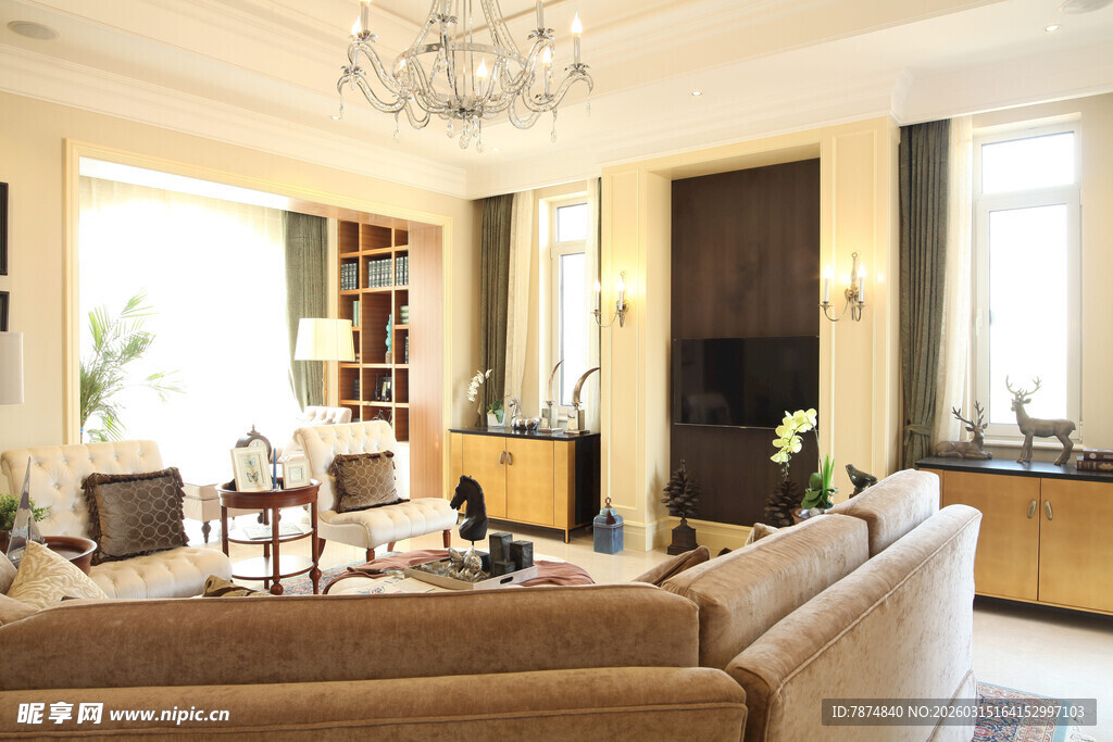 奢华典雅的现代客厅空间