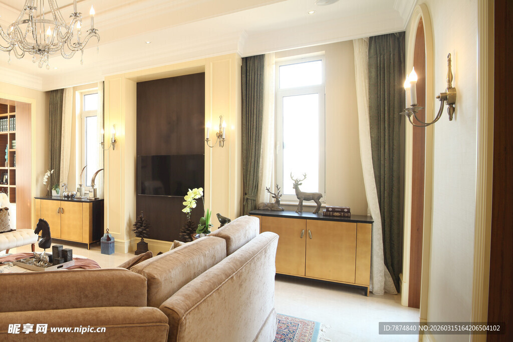 现代奢华客厅室内场景