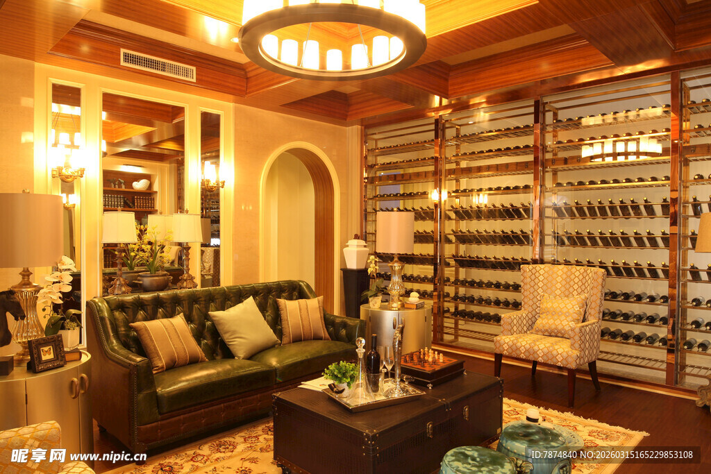 豪华酒窖客厅一体化空间