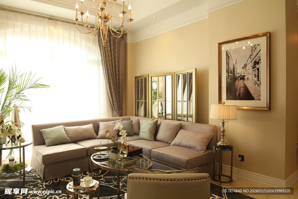 优雅温馨的客厅室内场景