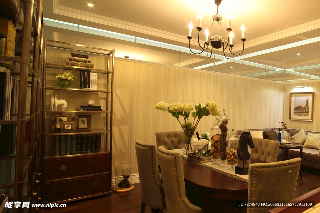 优雅温馨的家居餐厅场景
