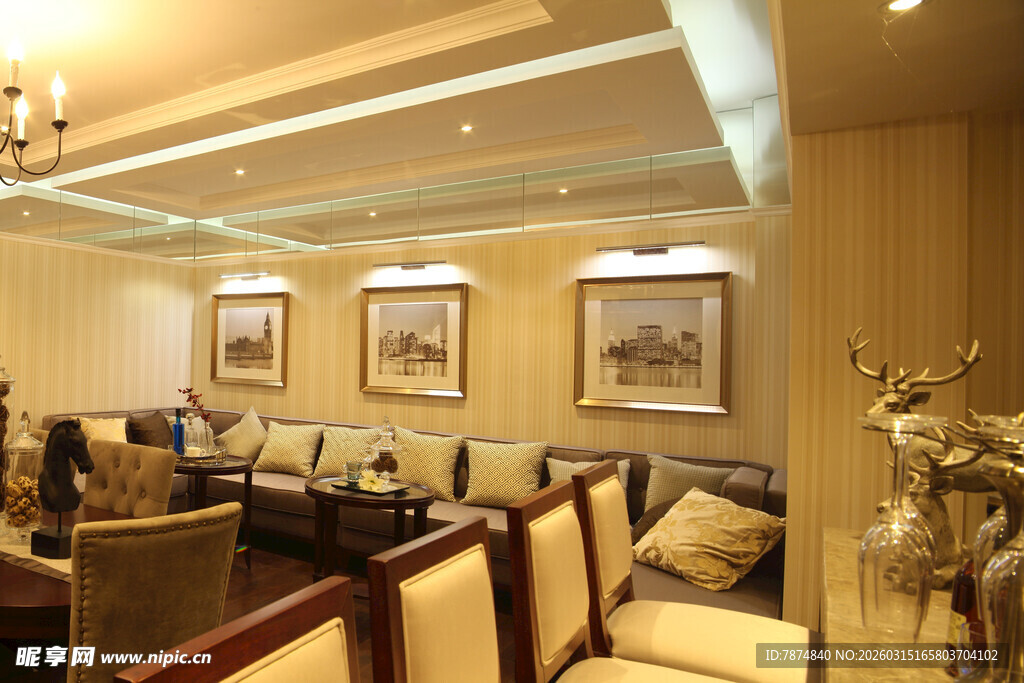 优雅温馨的客厅室内场景