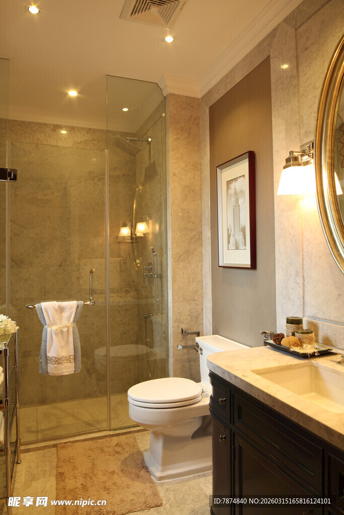 豪华现代风格的精致浴室