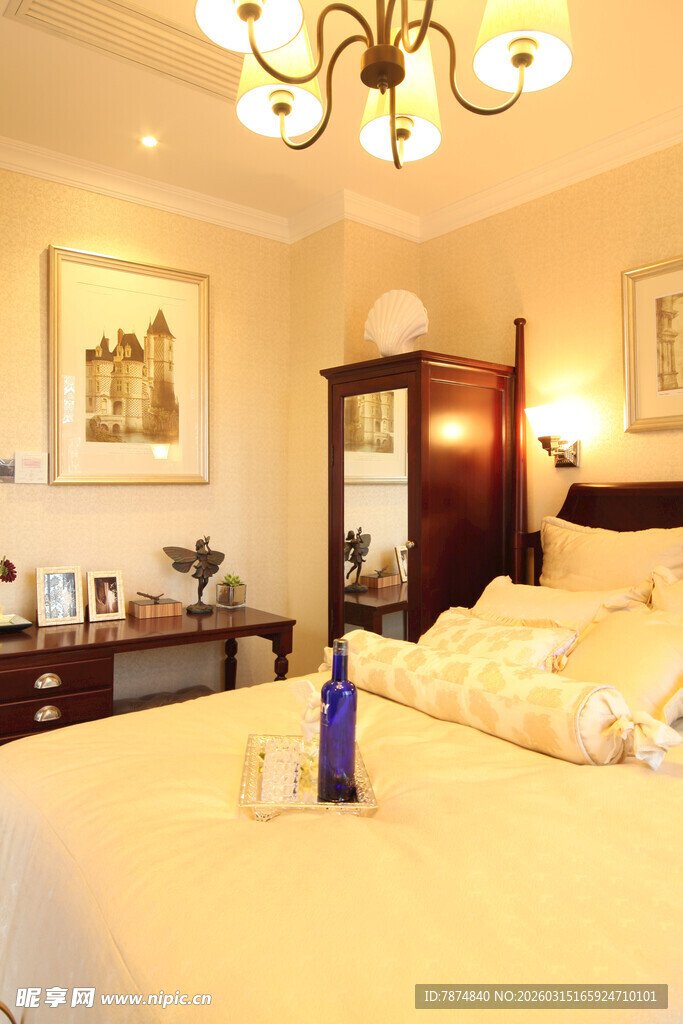 温馨典雅的卧室室内场景