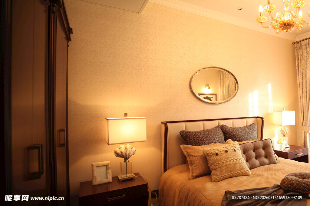 温馨卧室室内温馨布置场景