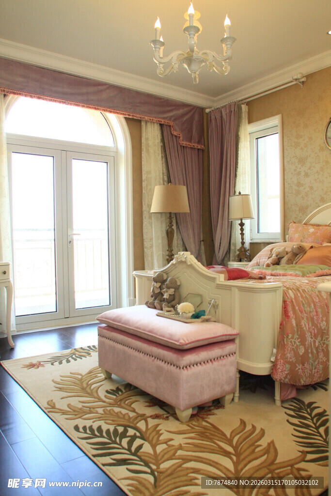 奢华欧式风卧室温馨场景