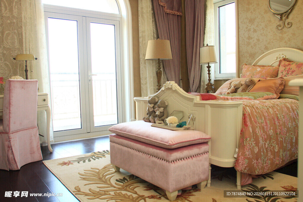 奢华欧式卧室温馨场景