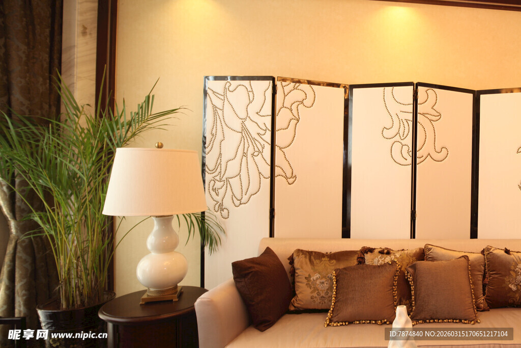 温馨时尚的客厅沙发场景