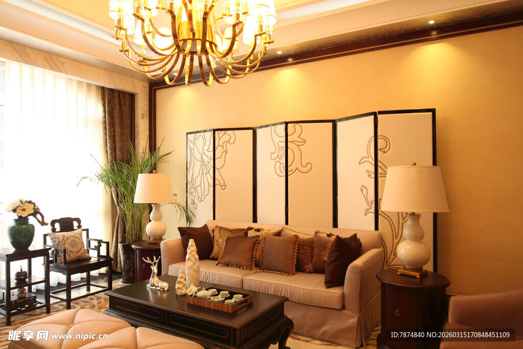奢华温馨的客厅室内场景