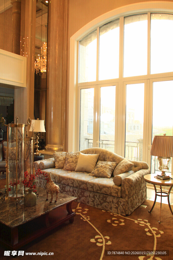 豪华客厅室内优雅场景