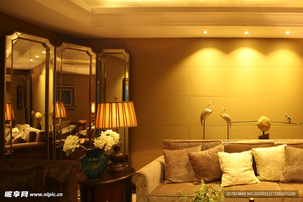 温馨典雅的客厅室内场景