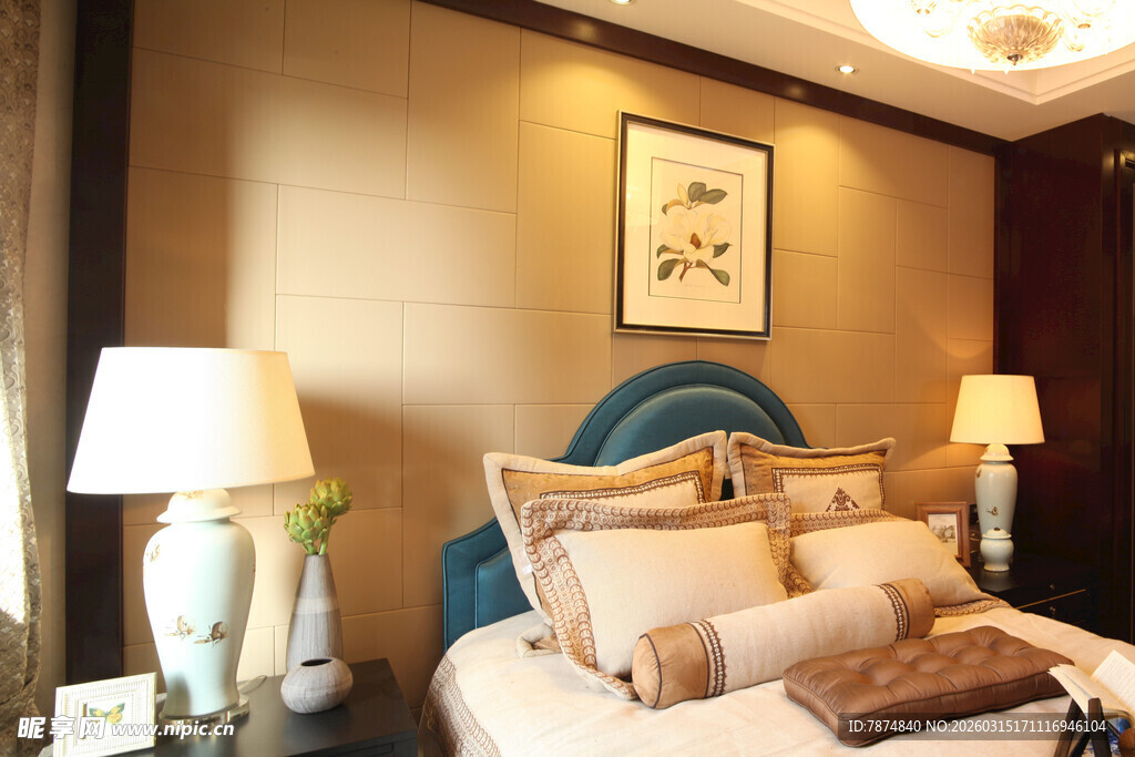 温馨典雅的卧室室内场景