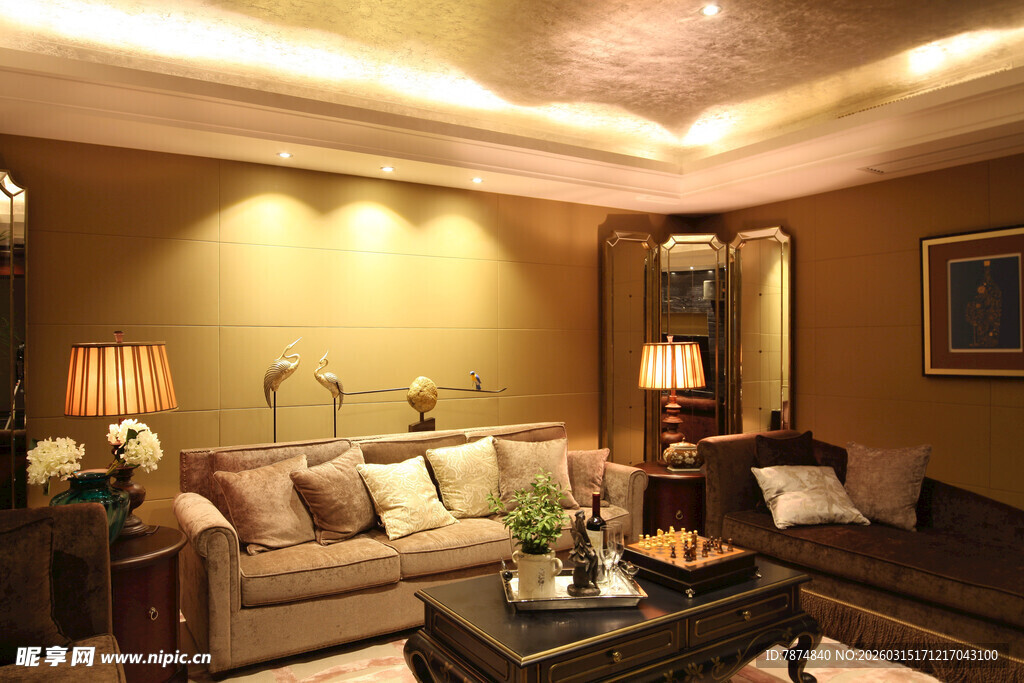 温馨典雅的客厅室内场景