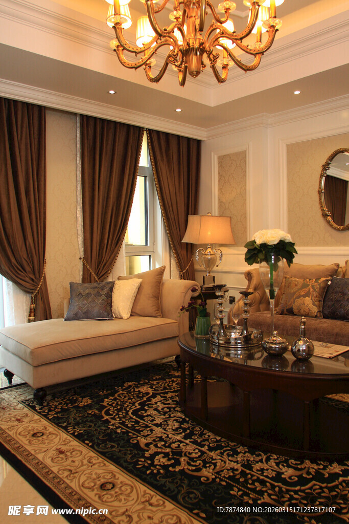 豪华欧式风格客厅一角