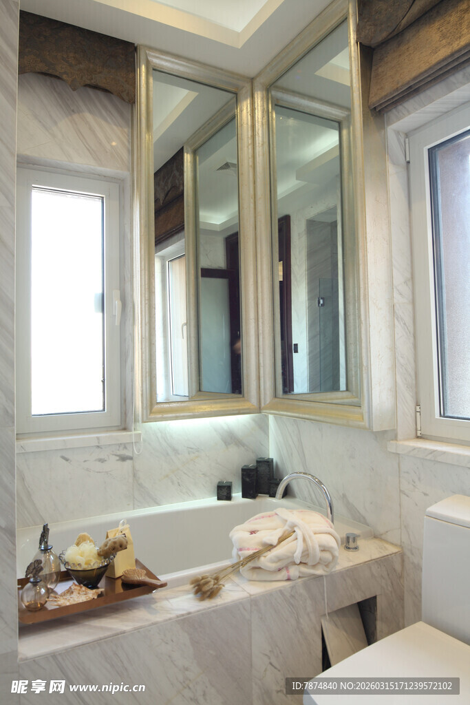 奢华浴室双洗手台设计