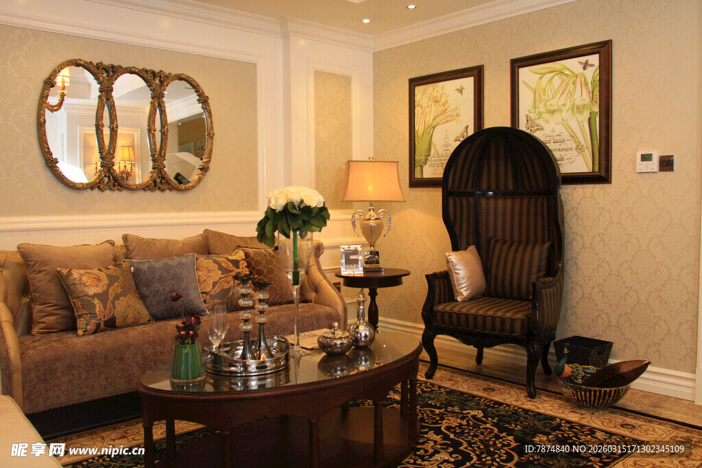 优雅温馨的客厅室内场景