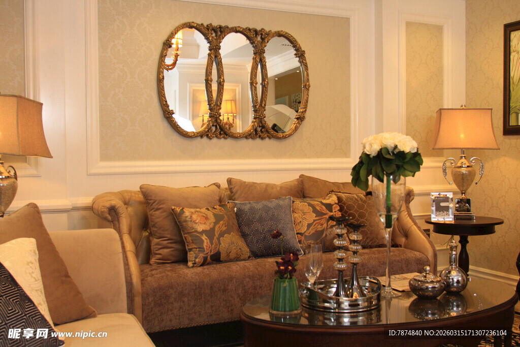 温馨典雅的客厅室内场景