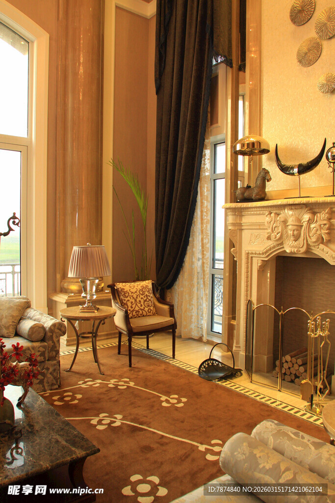 豪华古典欧式客厅场景
