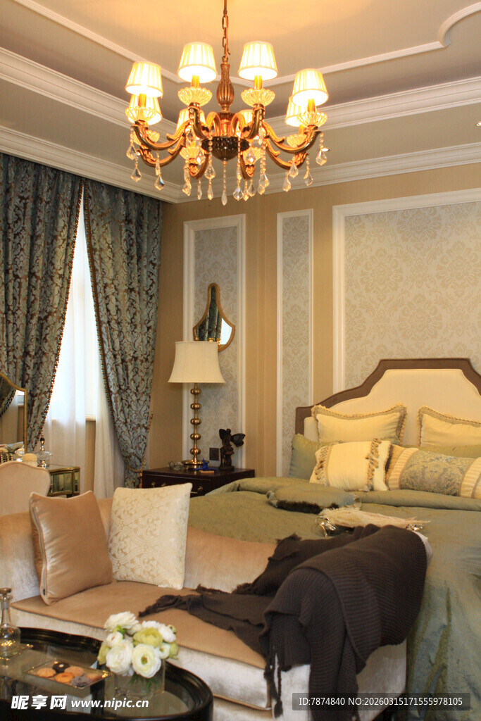 豪华欧式主卧室内景展示