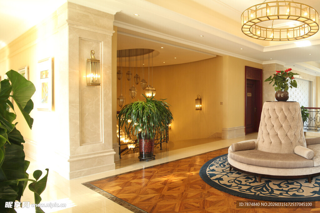 豪华大厅室内精致装饰景观