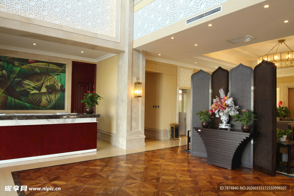 豪华酒店大堂精致内饰