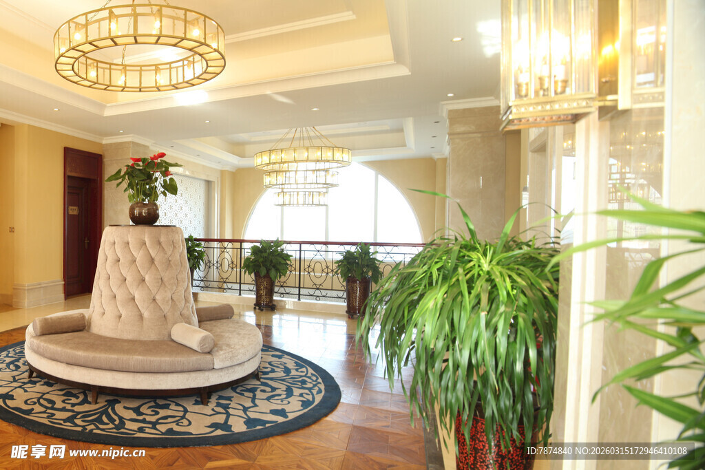 豪华大厅内的精致装饰景观