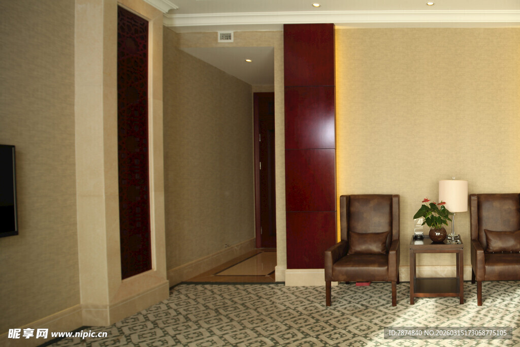 优雅酒店走廊室内场景