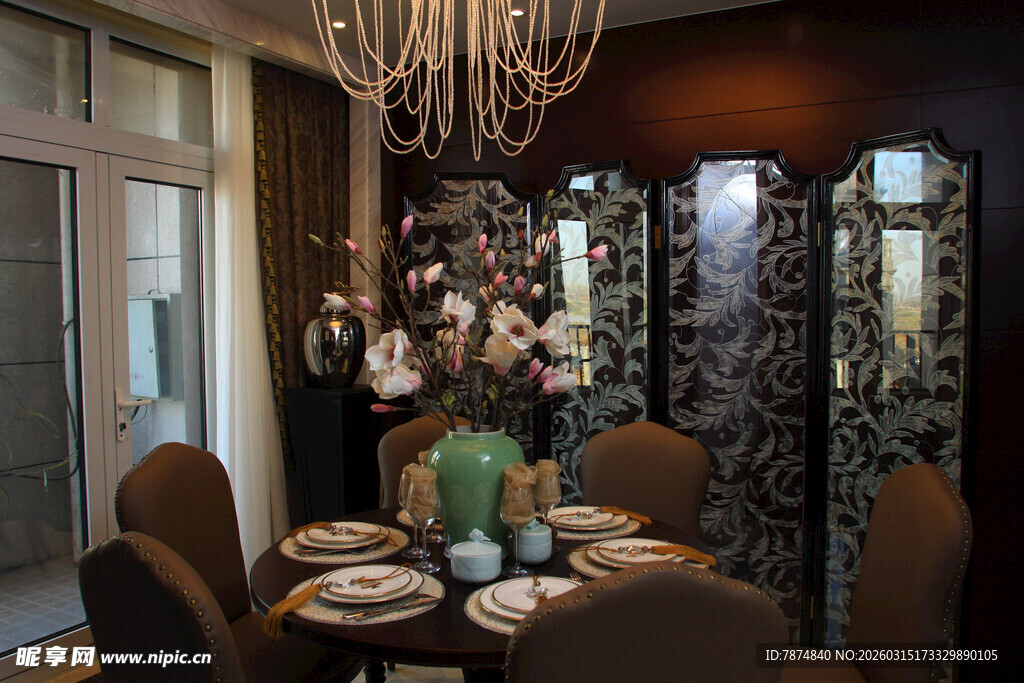 优雅欧式餐厅室内布置