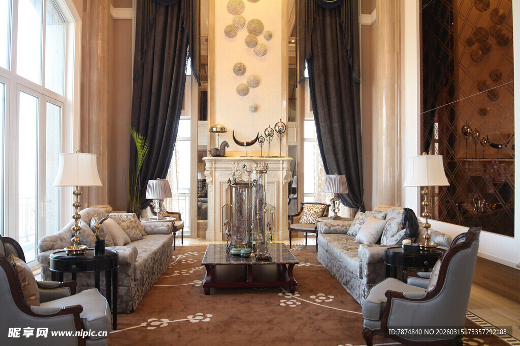 豪华欧式风格客厅内饰