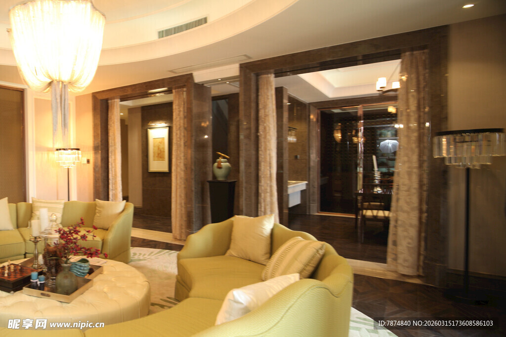 豪华客厅室内优雅装饰场景