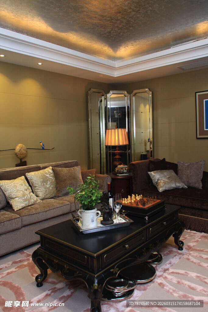 温馨典雅的客厅室内场景