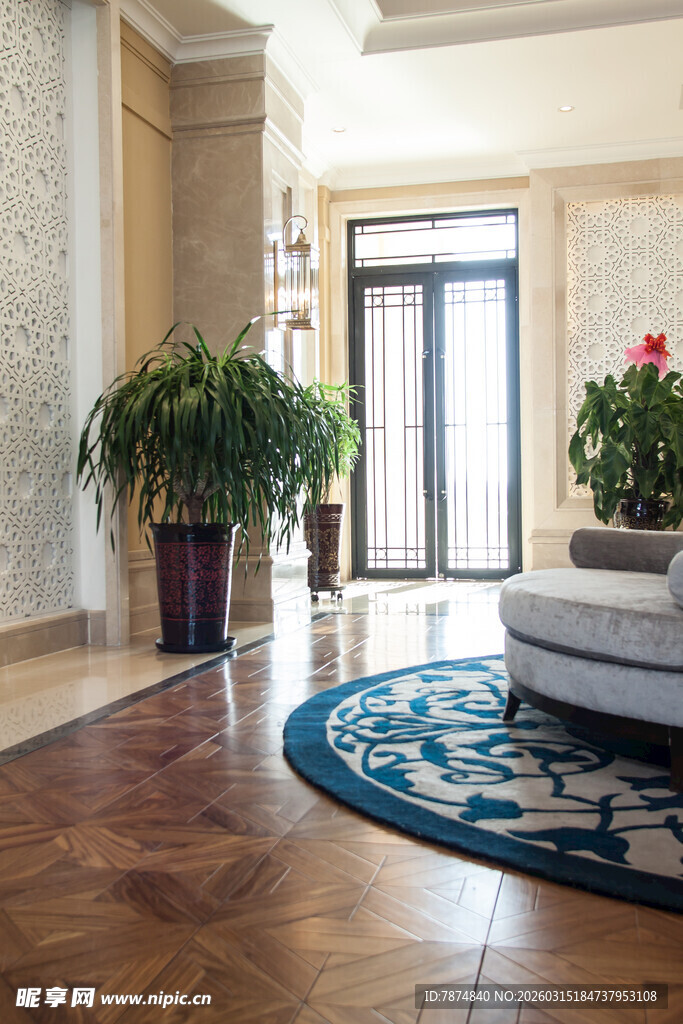 豪华客厅的优雅室内景致