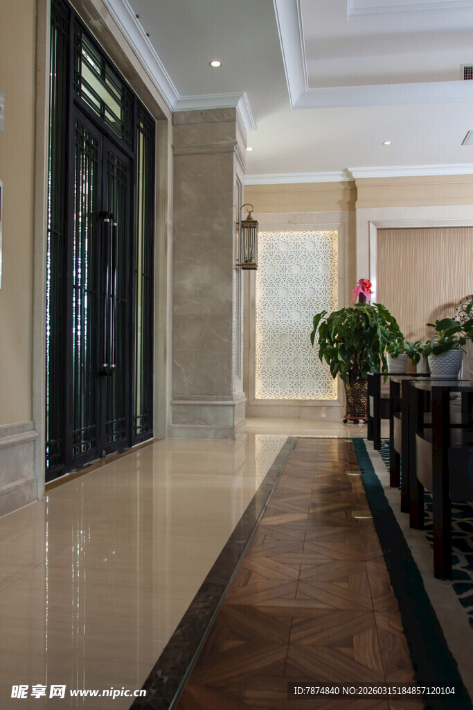 豪华大厅走廊室内景致