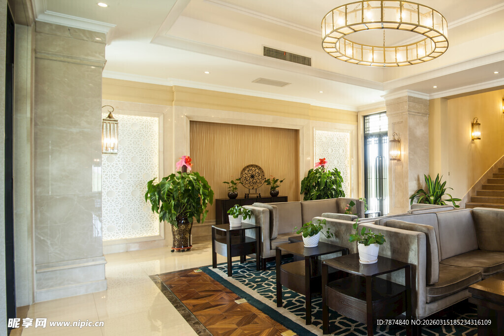 豪华客厅室内优雅装饰