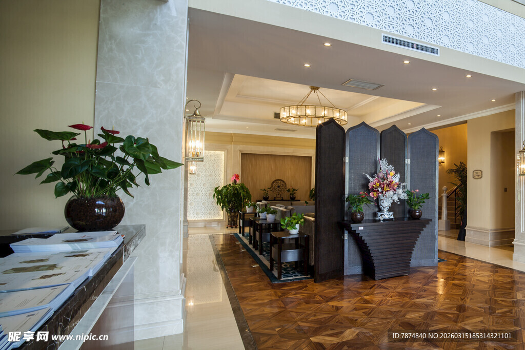 豪华酒店大堂精致装饰