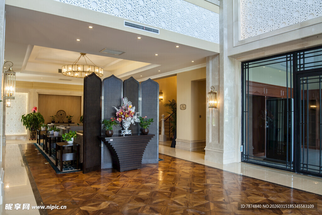 豪华酒店大堂典雅内饰