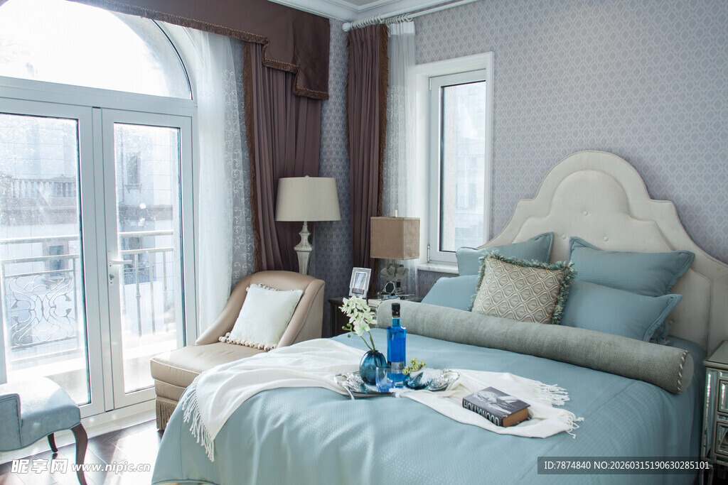 优雅温馨的卧室室内场景