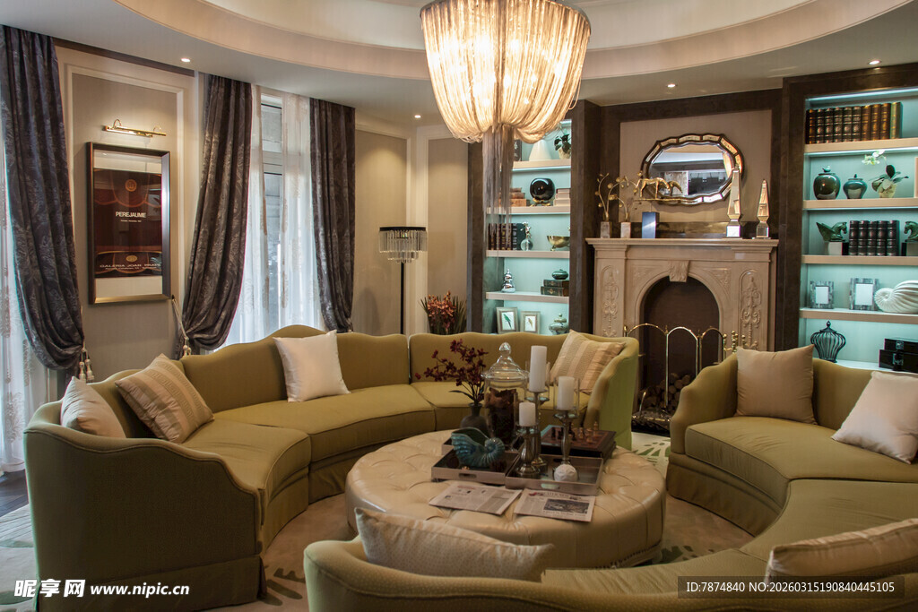 豪华客厅优雅室内装饰